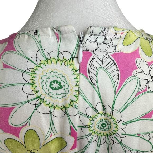 Chadwick’s Floral Pink Sleeveless Sheath Dress Size 6 Pink Blue Green White - Picture 6 of 9